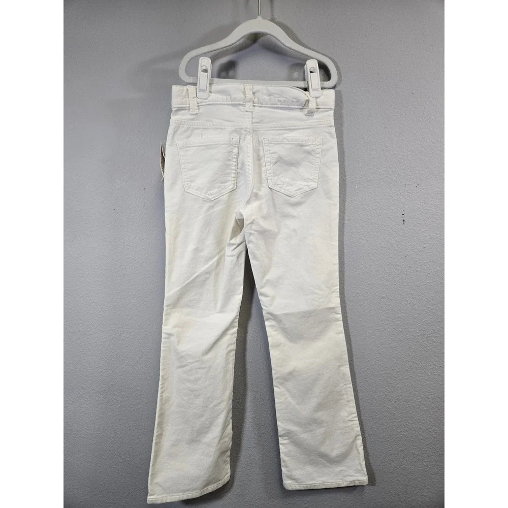 Gymboree White Corduroy Bow Pocket Flare Leg Pants Size 8